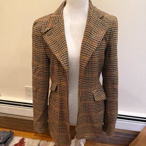 Vintage DKNY brown houndstooth blazer
